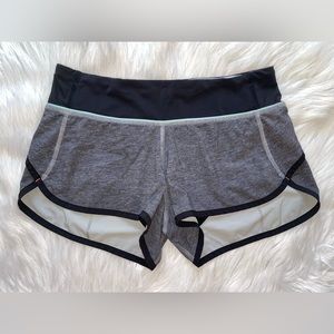 Lululemon speed up shorts women’s size 4 gray black lined 2.5” shorts bottoms